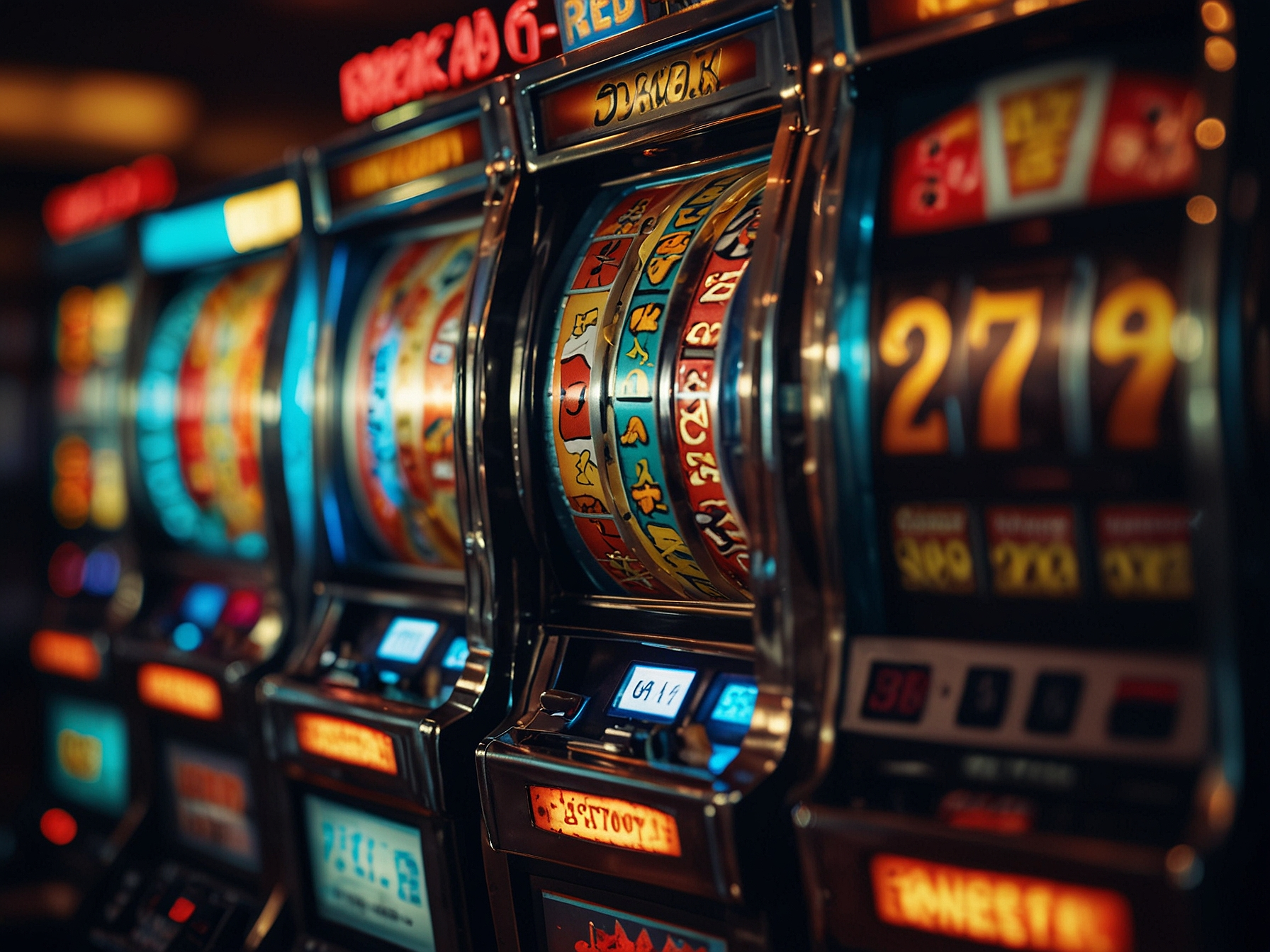 Colorful slot machine reels