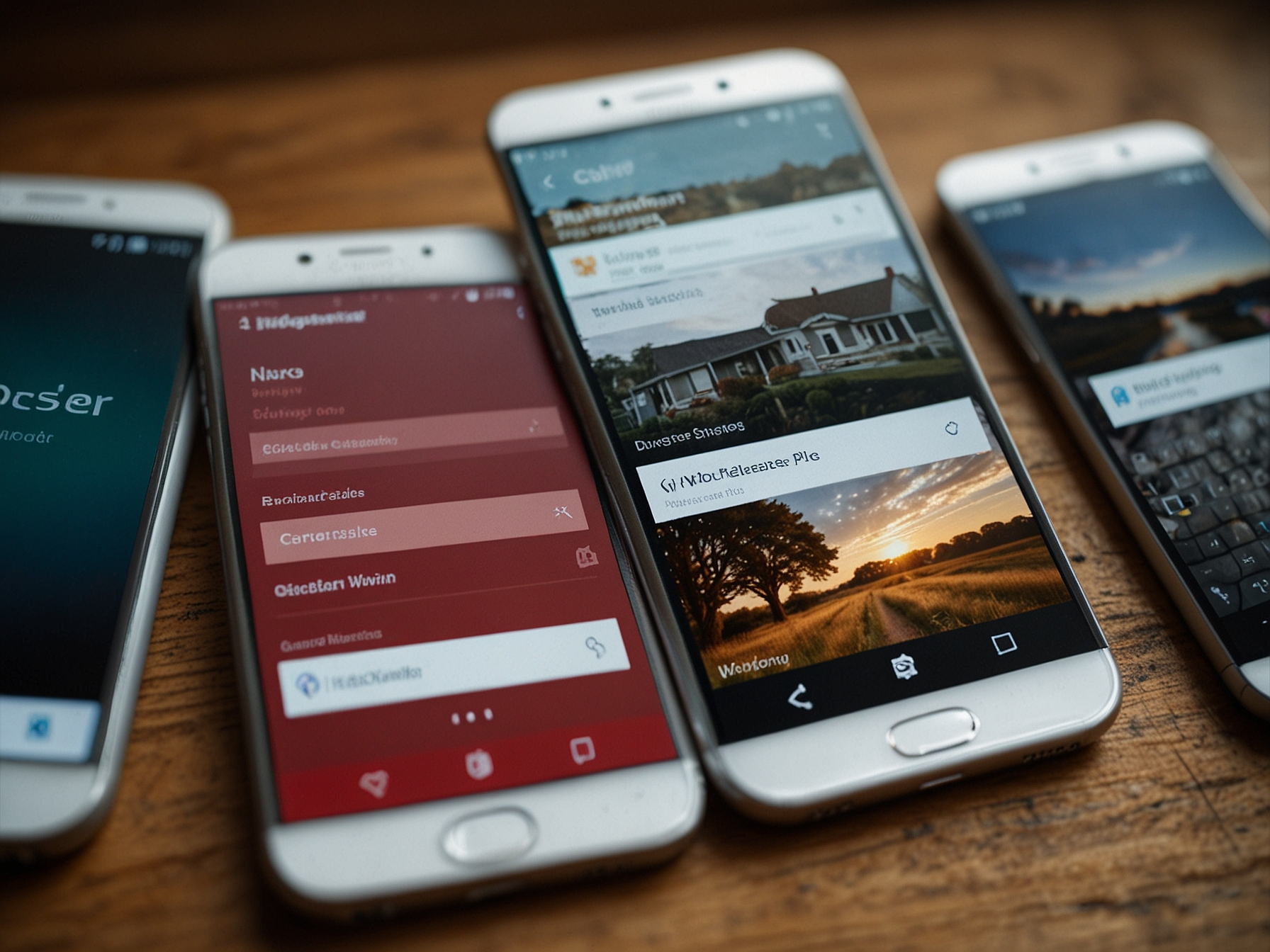 Multiple phones showing responsive pages